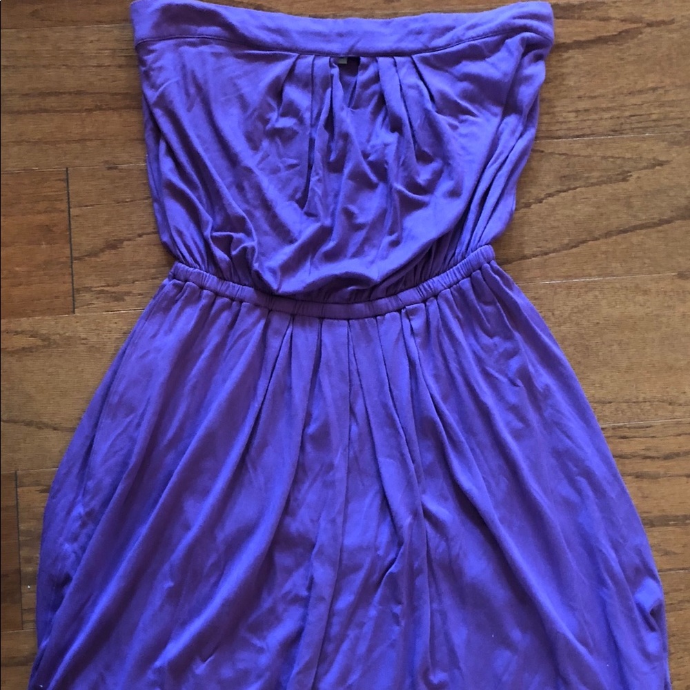 Bordeaux Strapless Purple Casual Dress